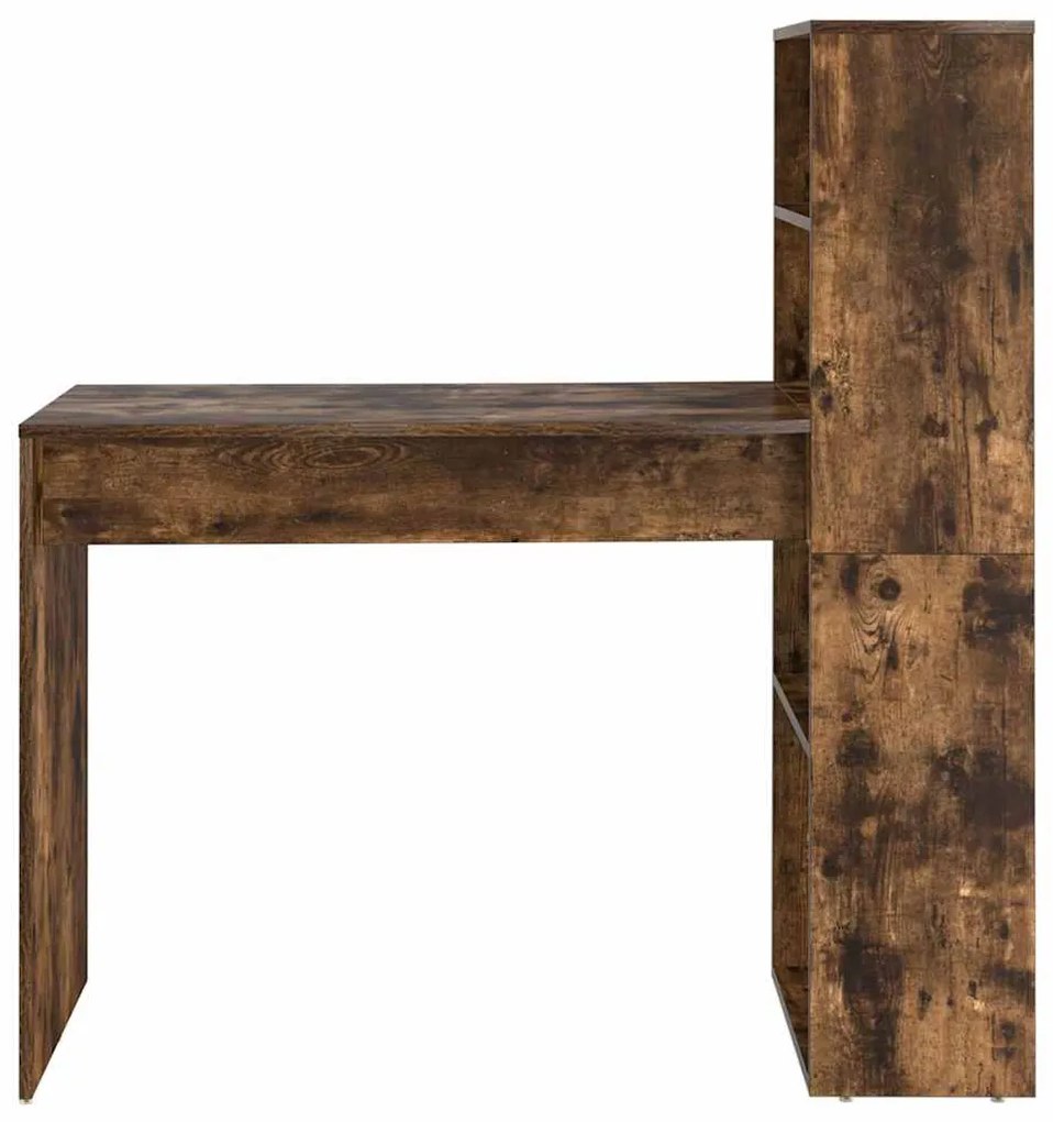Secretária com Armazenamento Castanho Fumado 113x54x120 cm Madeira Eng