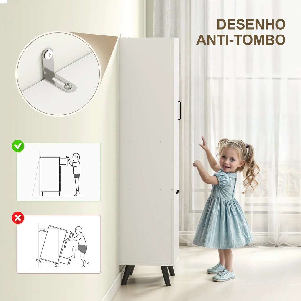 Coluna Casa de Banho Armário Alto Casa de Banho Estreito com 2 Portas