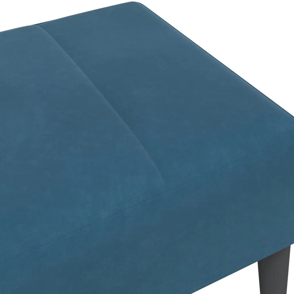 Apoio de pés 77x55x31 cm veludo azul