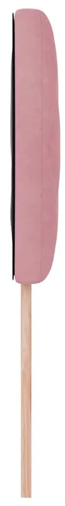 Cabeceira em rosa, design de blocos de diamante, 100cm, veludo