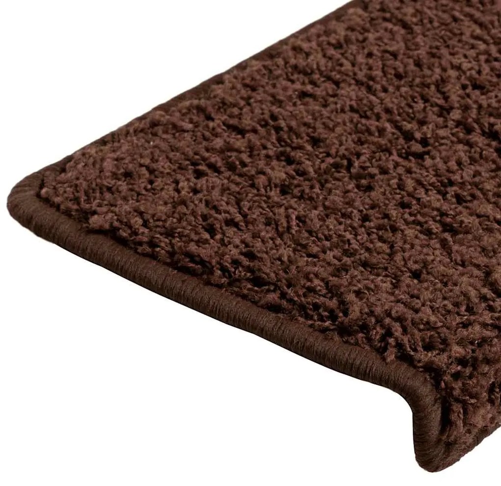 Tapetes de escadas 30 pcs 65x21x4 cm castanho