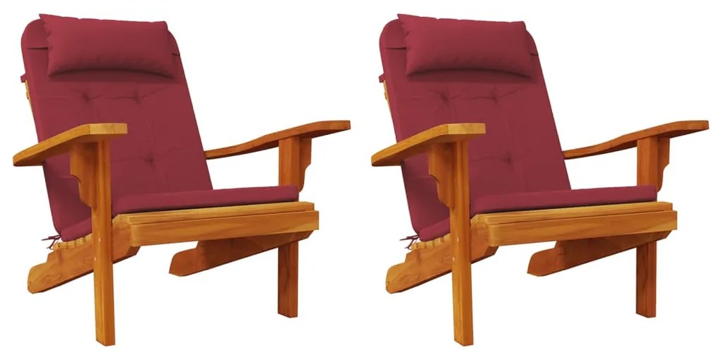 Almofadões cadeira adirondack 2pcs tecido oxford vermelho tinto
