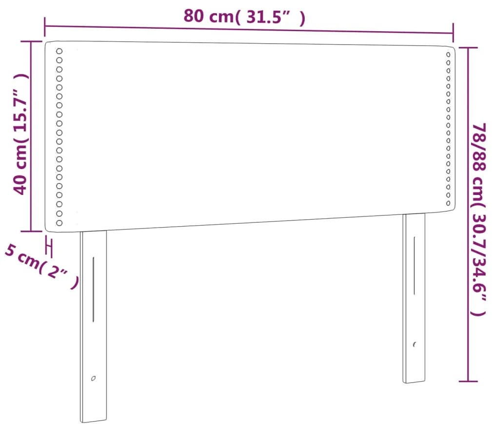 Cabeceira cama c/ LED couro artificial 80x5x78/88 cm cappuccino