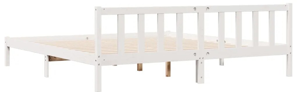 Cama extra longa sem colchão 200x220 cm pinho maciço branco