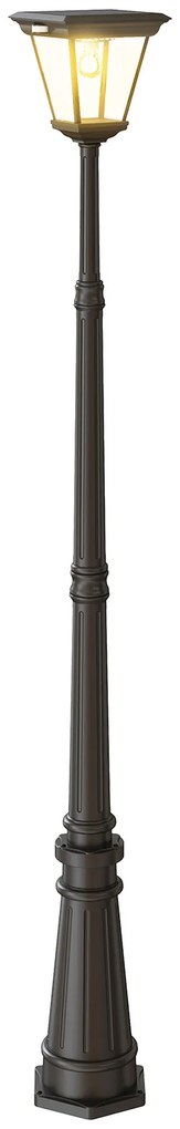 Outsunny Candeeiro Solar de Jardim com Luzes LED Acendimento e Apagamento Automático Sensor de Movimento 26x24x220 cm Preto | Aosom Portugal