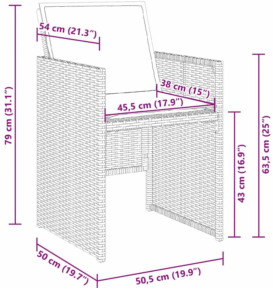 Conjunto de Jantar de Jardim de 5 Peças com Almofadas Preto Rattan Pol