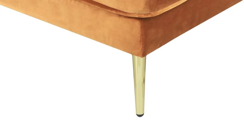 Chaise-longue à esquerda em veludo laranja MIRAMAS Beliani