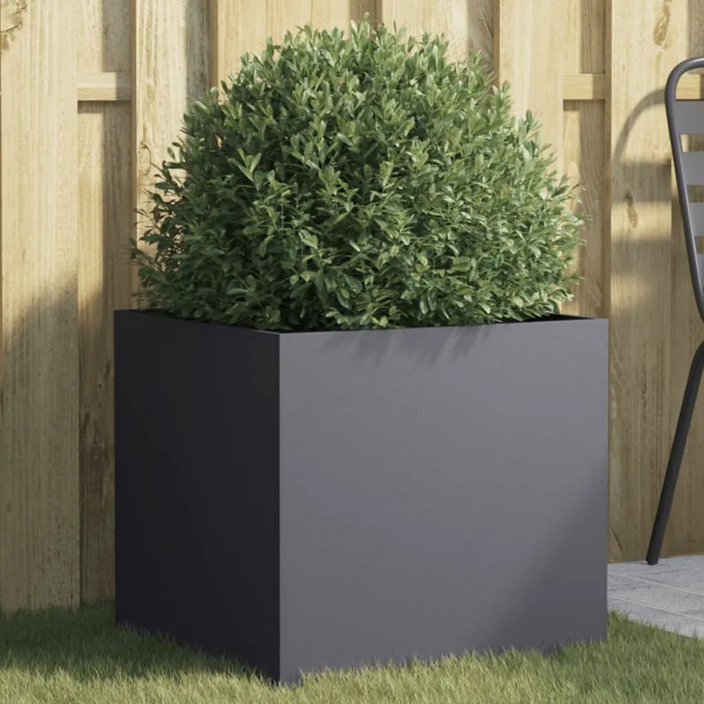 vidaXL Vaso/floreira 49x47x46 cm aço antracite