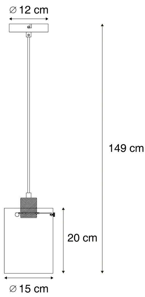 Candeeiro suspenso de design bronze com vidro transparente - Domo Moderno