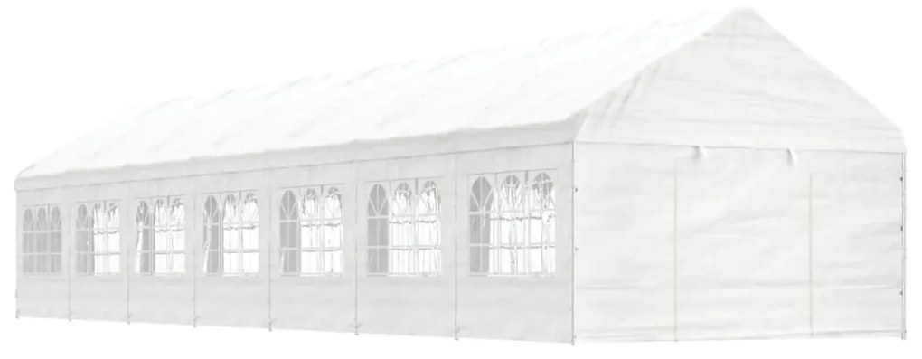 vidaXL Gazebo com telhado 15,61x4,08x3,22 m polietileno branco