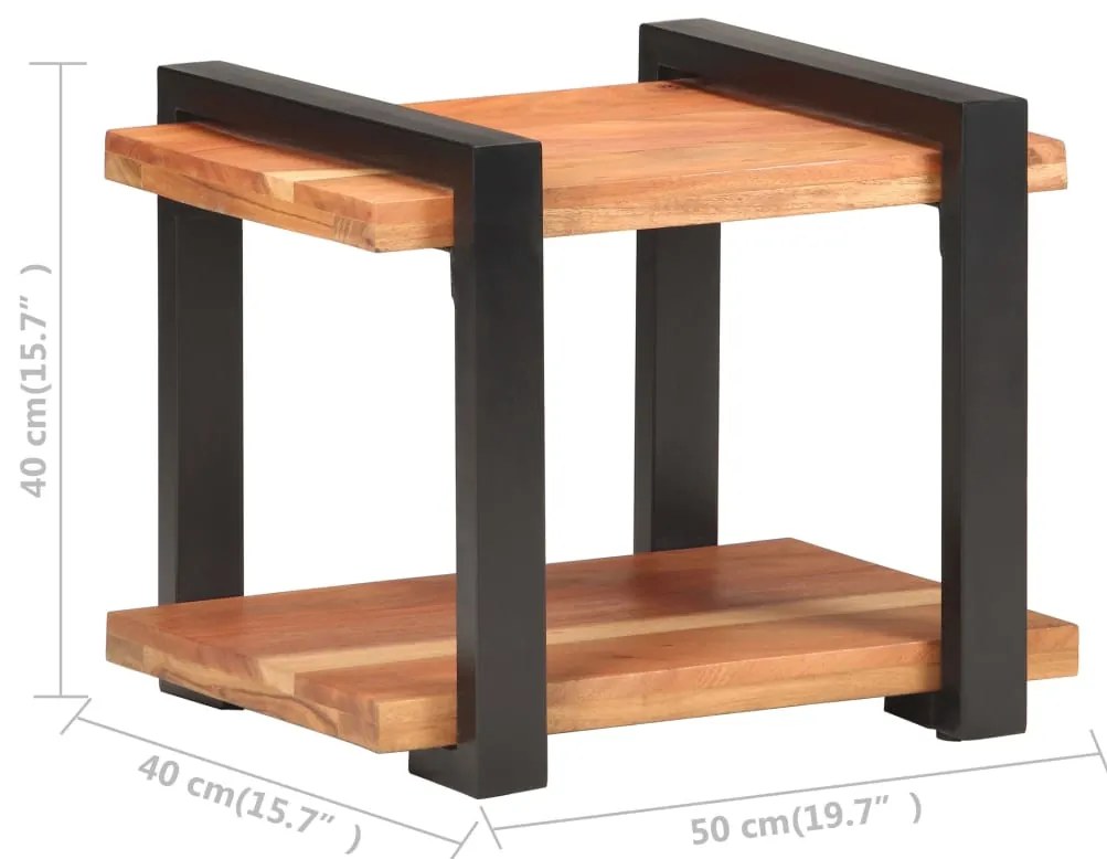 Mesa de cabeceira 50x40x40 cm madeira de acácia maciça