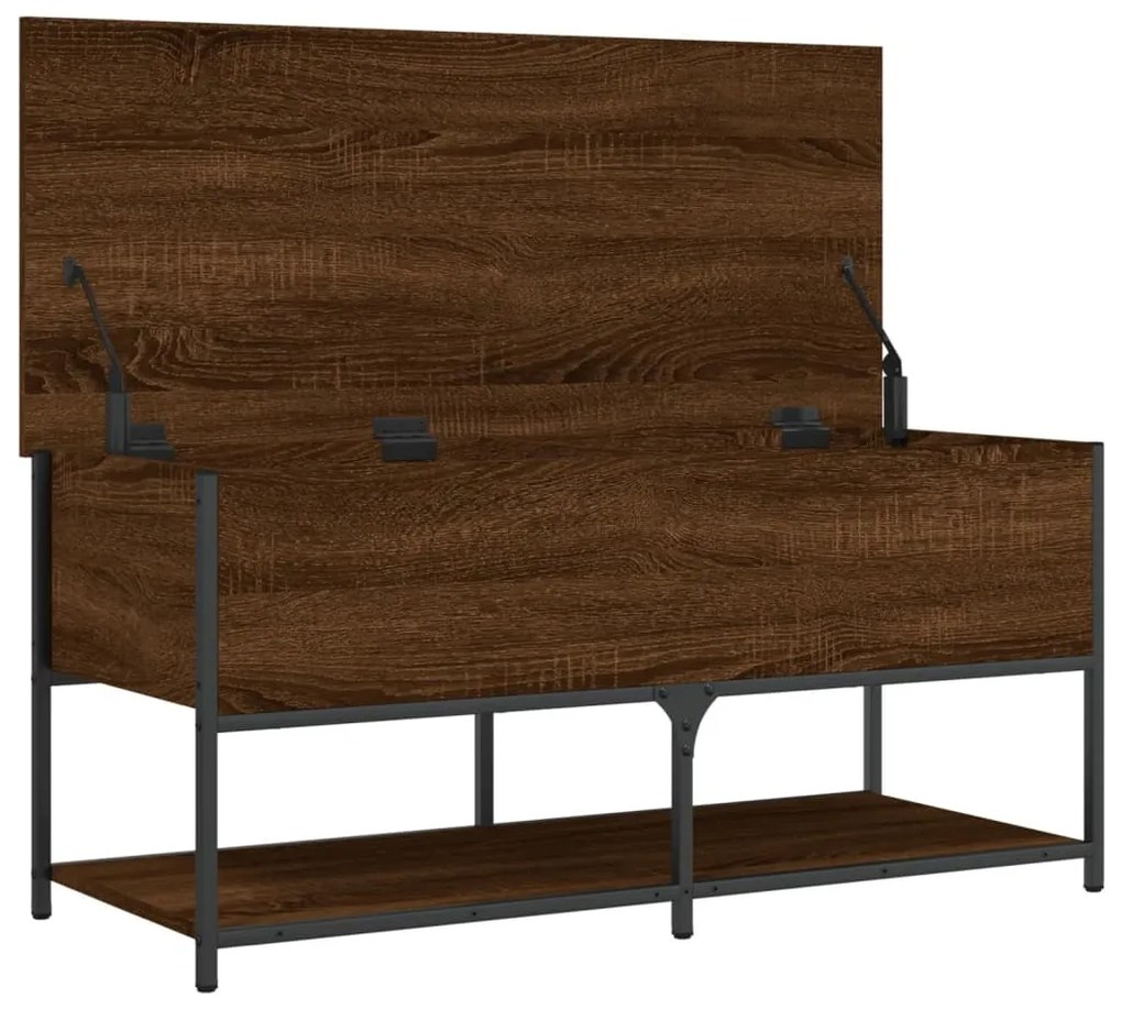 Banco arrumação 100x42,5x47 cm deriv. madeira carvalho castanho