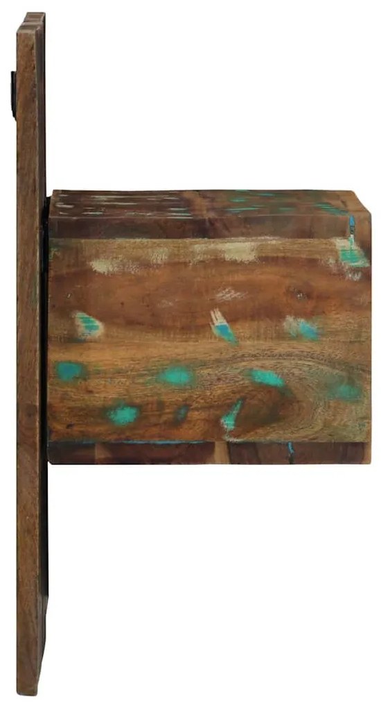 Mesa de cabeceira multicor 50x27x50cm madeira maciça recuperada