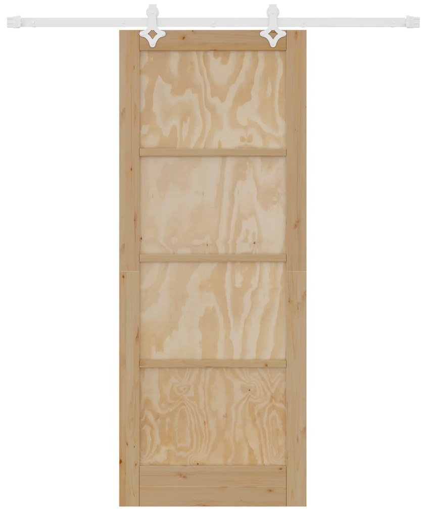 Porta Deslizante vidaXL com Conjunto de Ferragens 83x211 cm Madeira Ma