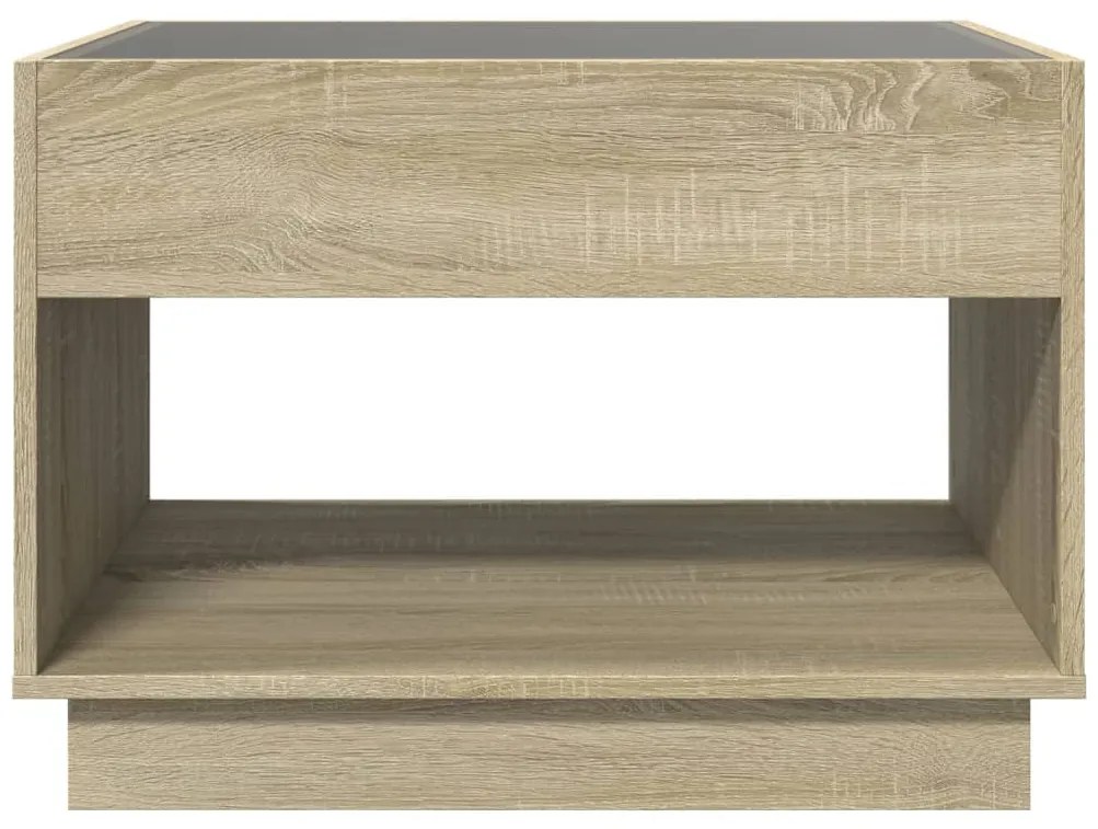 Mesa de centro luzes LED Infinity 70x50x50 cm carvalho sonoma