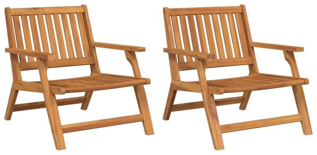vidaXL Banco de Relaxamento 2 pcs Castanho Madeira Sólida de Acácia