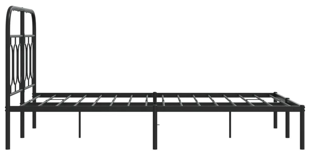 Estrutura de cama com cabeceira 120x190 cm metal preto