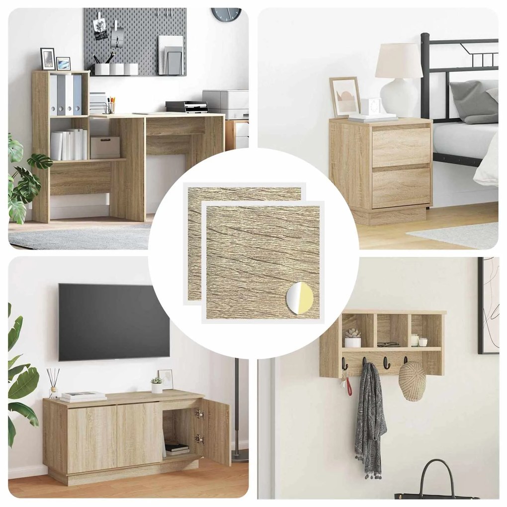 vidaXL Capa de Parafuso Autoadesiva 2 pcs Carvalho Sonoma