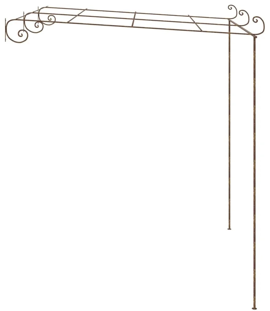 Pérgola de jardim 3x3x2,5 m ferro castanho antigo