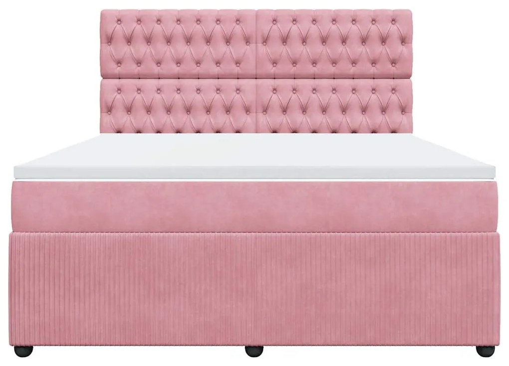 Cama com molas/colchão 180x200 cm veludo rosa