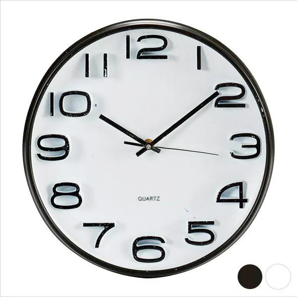 Relógio de Parede Branco Preto Cristal Plástico (33 x 5 x 33 cm)