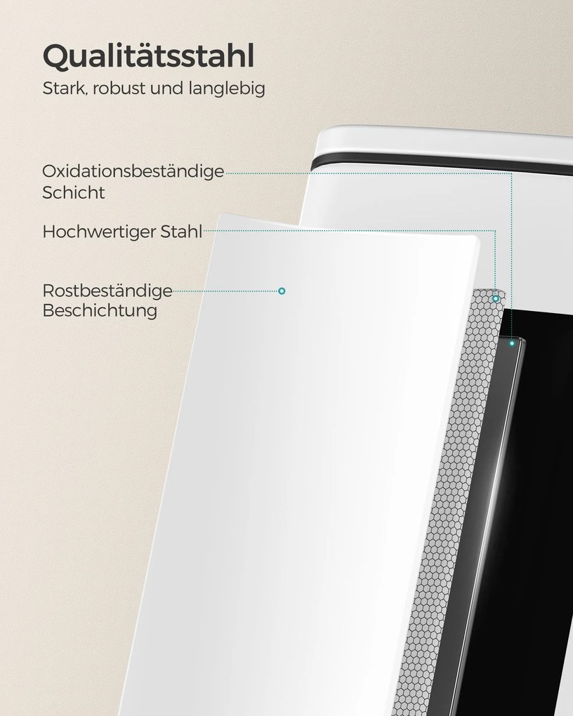 Caixote lixo para casa de banho 8 litros com pedal Softclose em aço branco