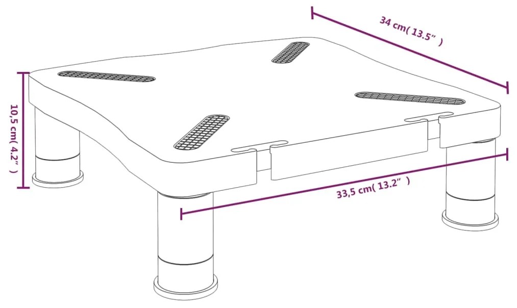 Suporte para monitor 33,5x34x10,5 cm preto