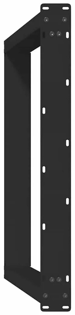 Pés de mesa de jantar em forma de U, 2 peças, preto, 80x (72-73) cm, a