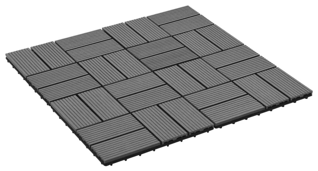 Ladrilhos de pavimento 11 pcs WPC 1m² 30x30 cm cinzento