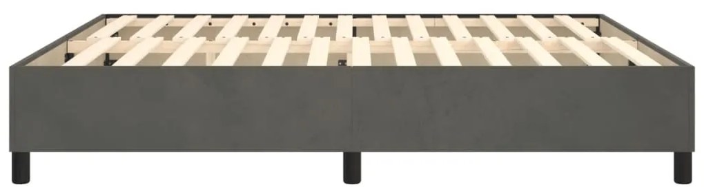 Estrutura de cama sem colchão 160x200 cm veludo cinzento-escuro