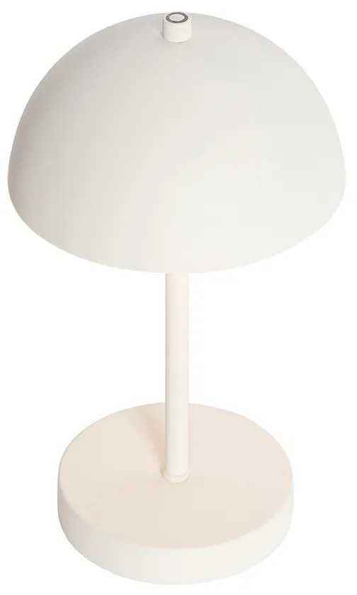Candeeiro de mesa para exterior branco recarregável com LED e regulador de 3 níveis - Keira