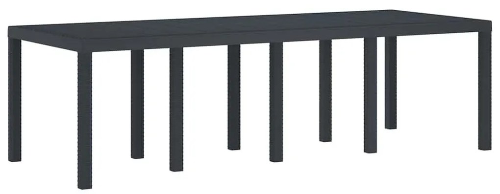 Mesa de Jardim Antracite vidaXL 250x100x73 cm Poly Rattan