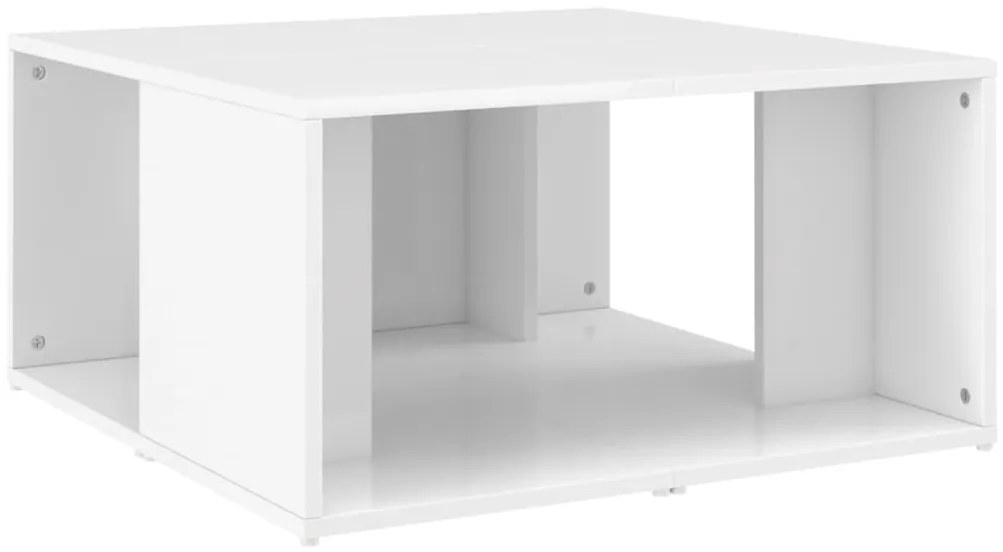 Mesas de centro 4pcs derivados de madeira branco brilhante