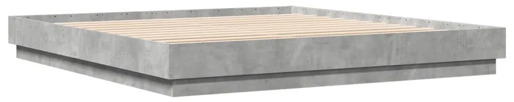 Estrutura de cama 200x200 cm derivados de madeira cinza cimento