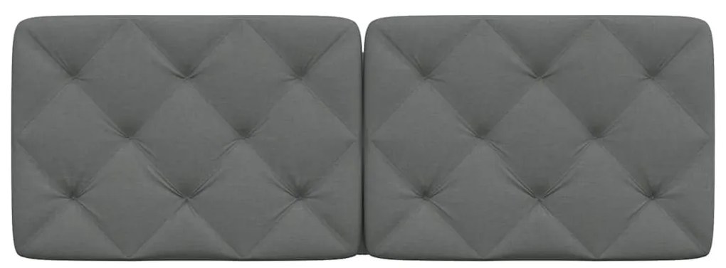 Almofadão de cabeceira 140 cm tecido cinzento-escuro
