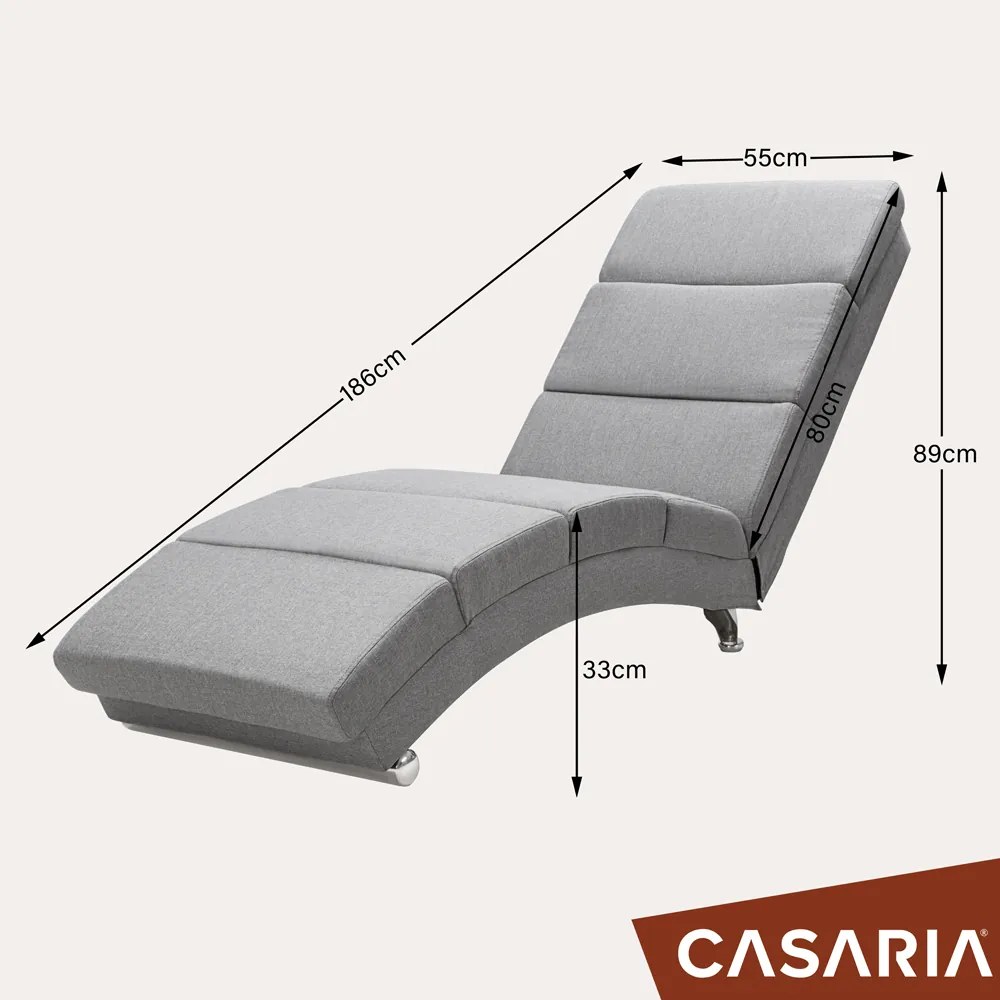 Poltrona London 186x55x89cm com função de massagem e aquecimento tecido cinzento