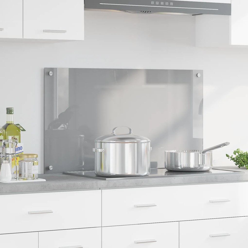 vidaXL Proteção de Cozinha Cinzento-claro 90 x 50 x 0.6 cm