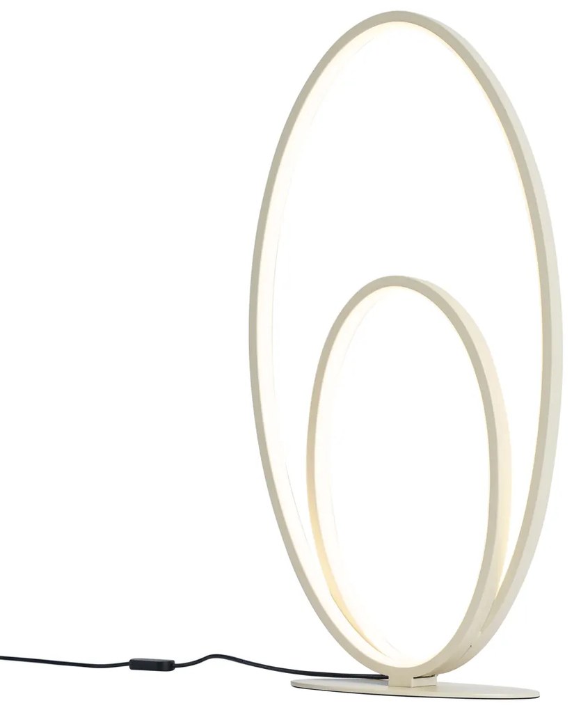 Candeeiro de mesa de design bege com LED regulável em 3 níveis - Boomerang Design
