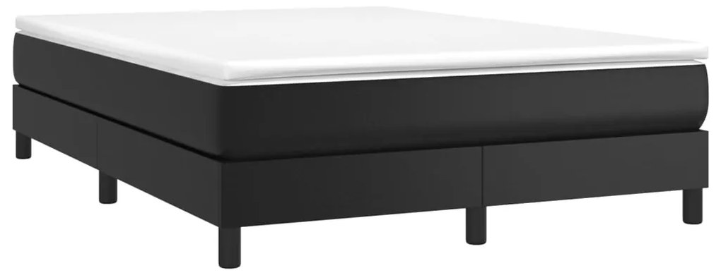 Estrutura de cama 140x200 cm couro artificial preto