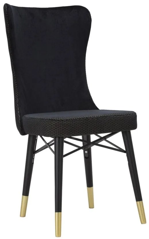CONJUNTO DE CADEIRA MIMOZA PRETA 2PCS CM 40X65X99