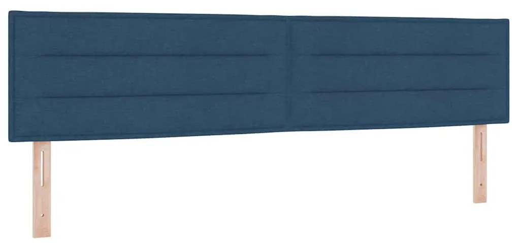 Cama Box Spring com Colchão Azul 200x200 cm Tecido