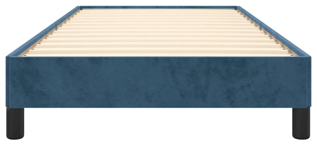 Estrutura de cama sem colchão 90x190 cm veludo azul-escuro