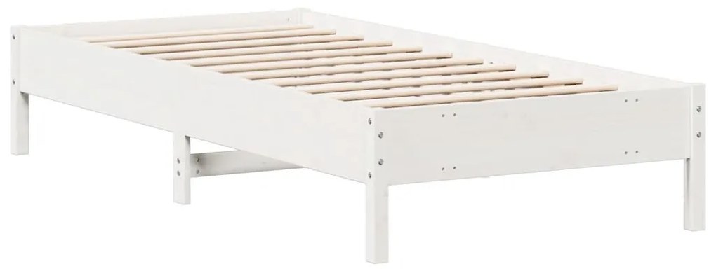 Cama sem colchão 100x200 cm madeira de pinho maciça branco