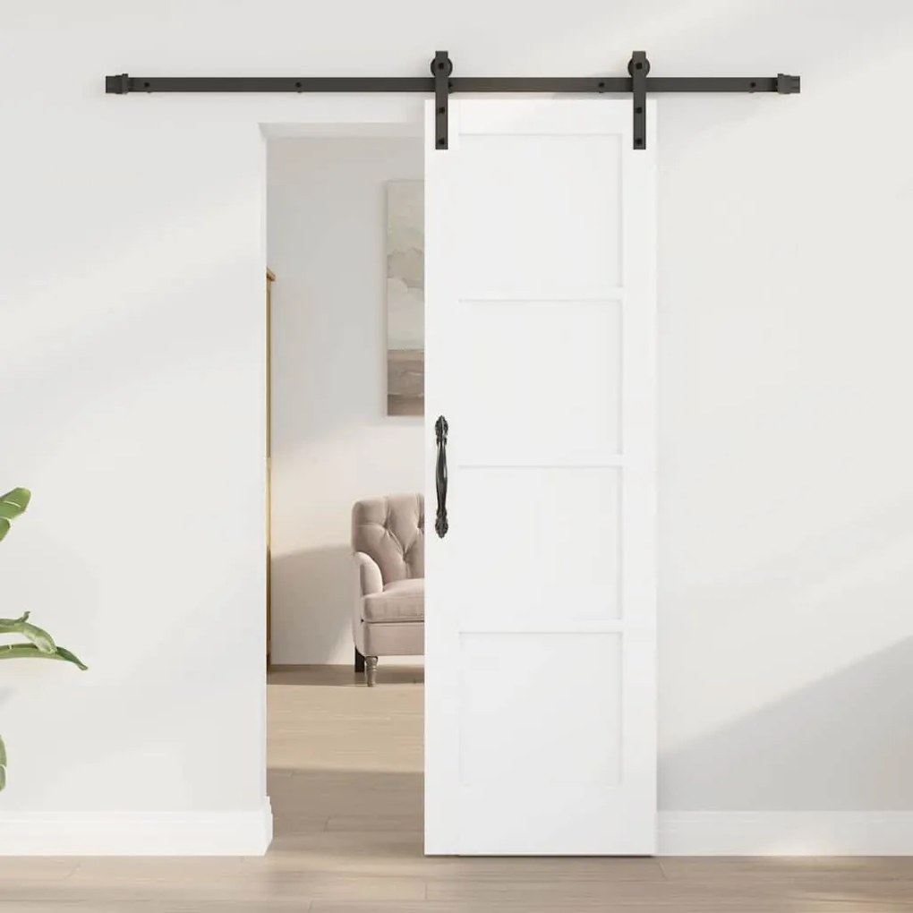 Porta Deslizante com Conjunto de Ferragens Branca 61x198.5 cm em Madei