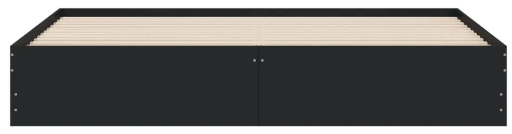 Estrutura de cama c/ gavetas 200x200 cm derivados madeira preto