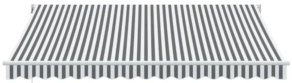 Toldo retrátil 4x3 m tecido e alumínio antracite e branco