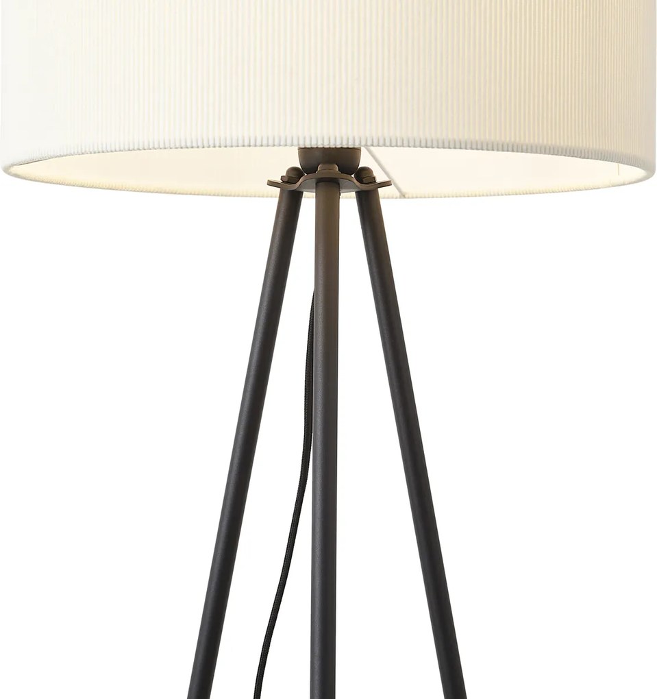 Candeeiro de pé tripé moderno branco com abajur de veludo - Luz