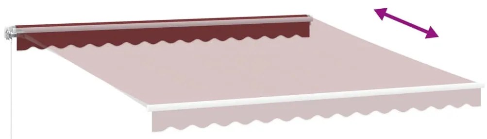 Toldo retrátil manual 400x350 cm bordô