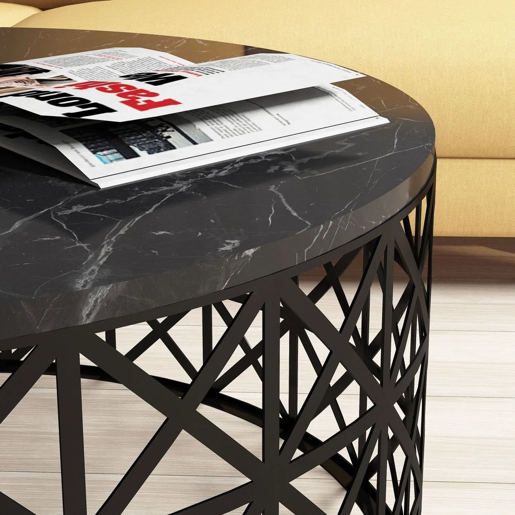 Mesa de Centro Selin – Preto – 90x38x90 cm
