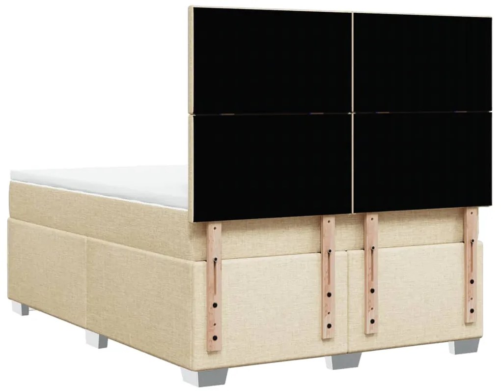 Cama com molas/colchão 140x200 cm tecido cor creme